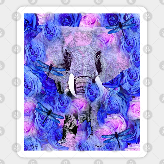 ELEPHANT AND FLOWERS Sticker by Overthetopsm